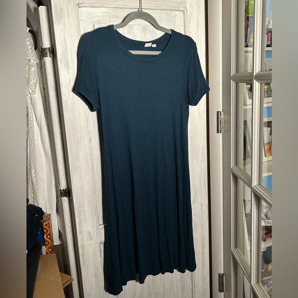 GAP Teal Knit Swing Dress Lightweight and Soft